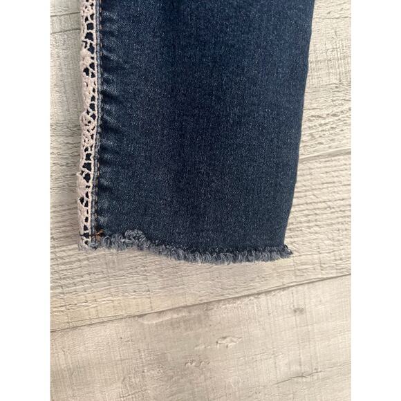 Wonder Nation Jegggings Girls Large 10-12  Blue Knit Crochet - Picture 4 of 5